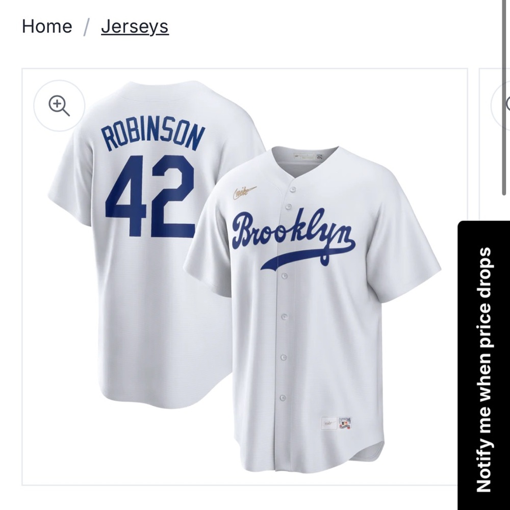 Men's Nike White Brooklyn Dodgers Home Cooperstown Collection Player Jersey